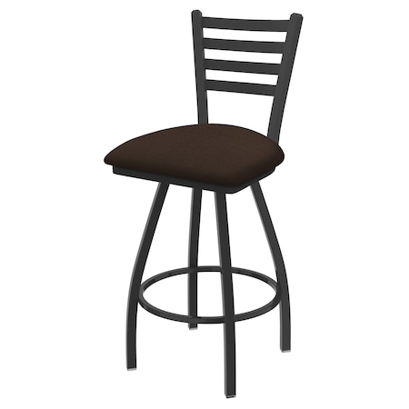 Holland Bar Stool Co 36" Swivel X-Tall Bar Stool, Pewter Finish, Rein Coffee Seat X410